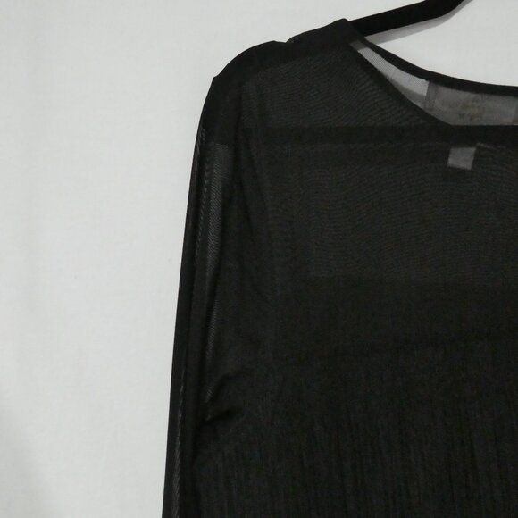 ADDITION ELLE - A | size 2X | Elegant Lined Sheer Black Blouse | Keyhole Back - Picture 9 of 14